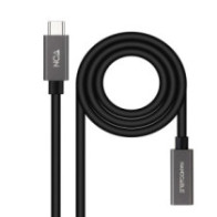 Cable prolongador Type-C  M/H / 2m / 3a / USB-C 3.2 Gen2 / 20Gbps / 4K/60Hz / 60W / Nanocable  10.01.4402