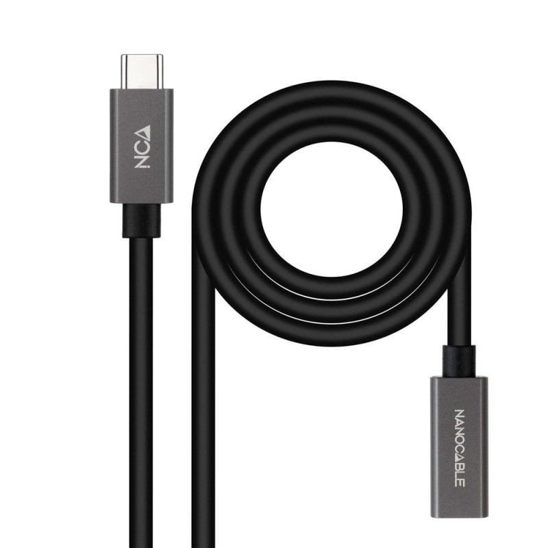 Cable prolongador Type-C  M/H / 2m / 3a / USB-C 3.2 Gen2 / 20Gbps / 4K/60Hz / 60W / Nanocable  10.01.4402