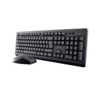 Combo Teclado + Raton Inalambrico Trust Primo / Resistente a salpicaduras / 1200 DPI / Negro / 25433