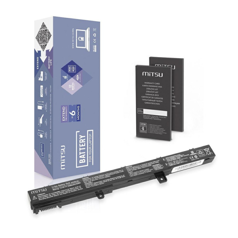 Batería compatible para portátil ASUS A31N1319 14.4V 2200mAh Mitsu
