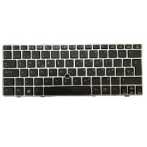 Teclado compatible para portátil HP Elitebook 2560p / 2570p / Español / Marco Plata + Trackball