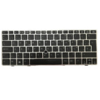Teclado compatible para portátil HP Elitebook 2560p / 2570p / Español / Marco Plata + Trackball