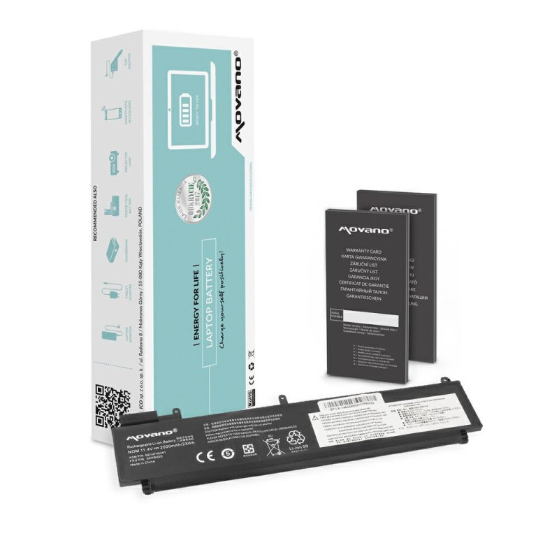 Batería compatible para portátil LENOVO T460S / T470S 11.4v 2000 mAh Movano