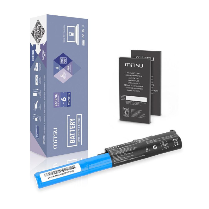 Batería compatible para portátil ASUS A31N1601 10.8V 2200mAh Mitsu