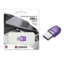 Pendrive Kingston DataTraveler MicroDuo 3C / 256Gb / USB 3.2 - Type-C / Plata / 200Mb/s / DTDUO3CG3/256GB
