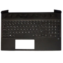 Top case + Teclado compatible para portátil HP 15-EC Negro Retroiluminado