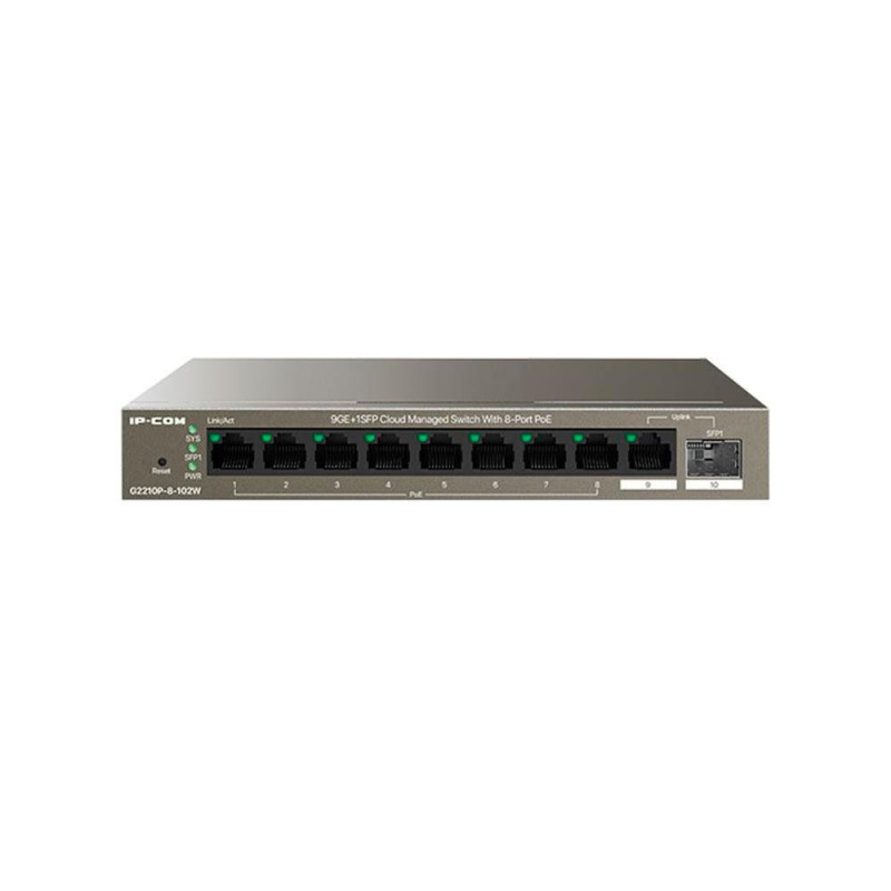 Switch 10p 10/100/1000 Gigabit  IP-COM/ Carcasa Metálica / G2210P-8-102W