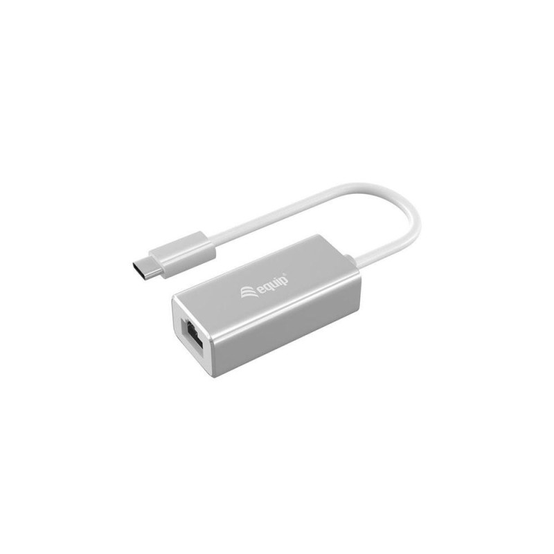 Adaptador conversor Type-C a Ethernet Gigabit RJ45 / 15cm / Aluminio / Equip 133454