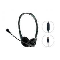 Auriculares Diadema Equip / Micro integrado flexible / Usb / Negro / 245305