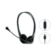 Auriculares Diadema Equip / Micro integrado flexible / Usb / Negro / 245305