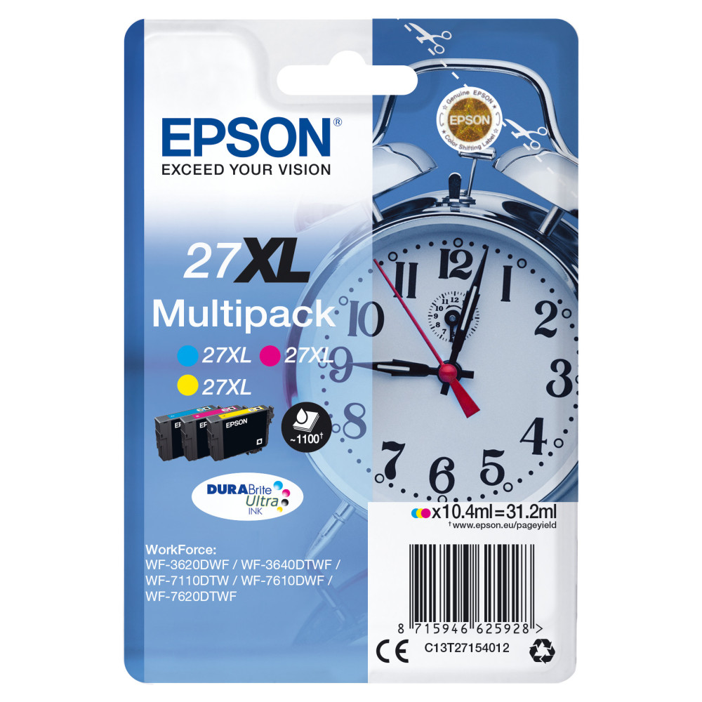Tinta original epson t2715 xl multipack 3 colores c13t27154012