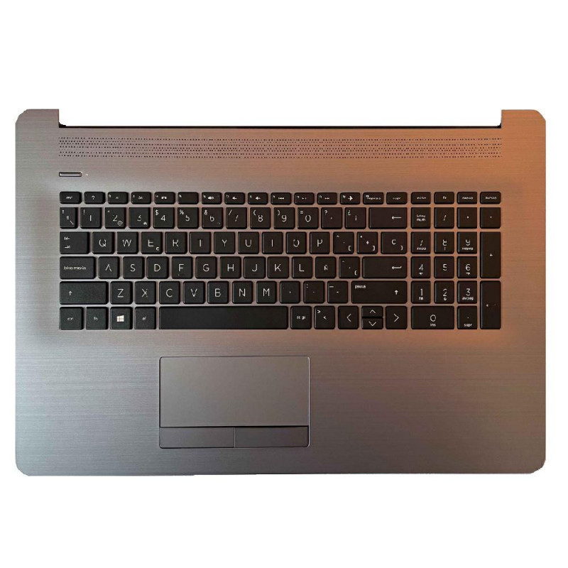 Top case + Teclado compatible para portátil HP 470 G7 Gris Retroiluminado