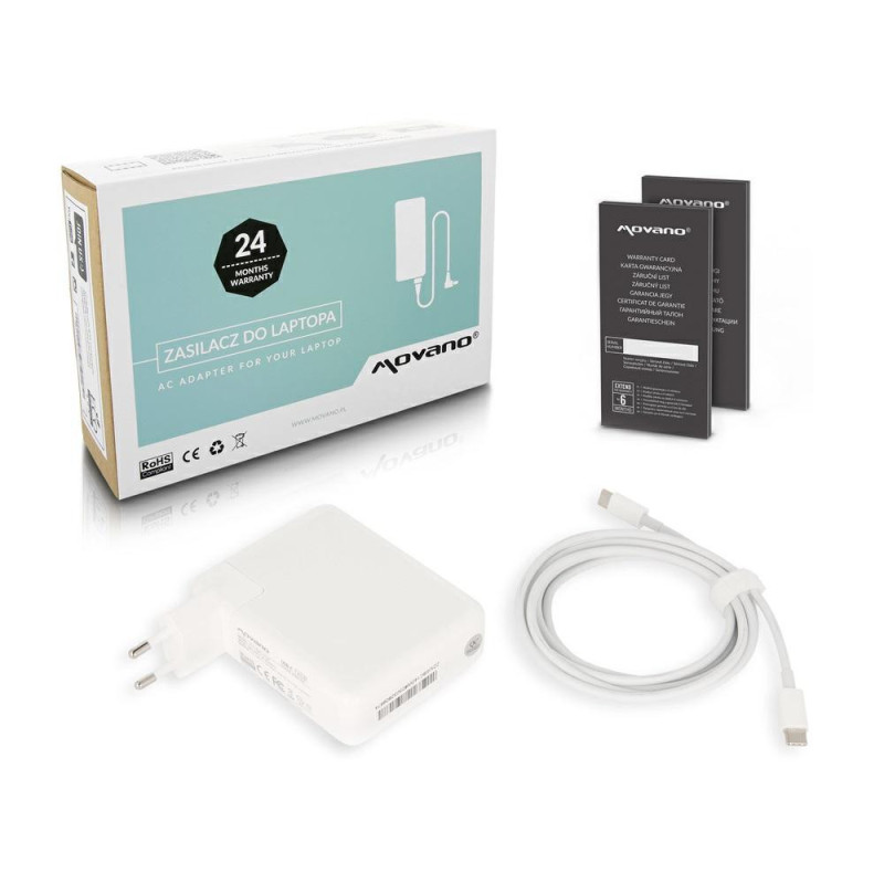 Cargador compatible para portátil universal automático 100W Type-C Movano