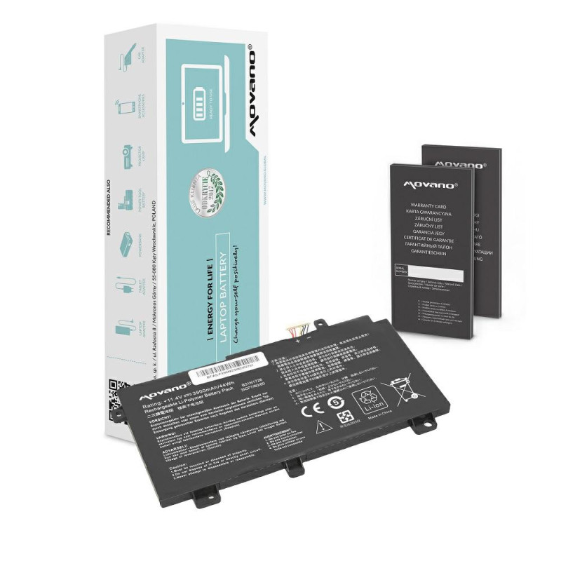Batería compatible para portátil ASUS B31BN91 11.4V 3900mAh Movano