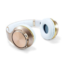 Auriculares Inalambricos Diadema Conceptronic Eligio / Bluetooth / Mp3 MicroSD / Oro-Blanco / CHSPBTNFCSPKG