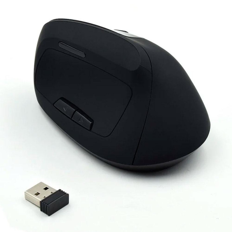 Raton Inalambrico Vertical ergonomico  Ewent / 1600Dpi  / Bateria recargable / Negro / Ew3158