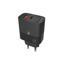 Cargador de red Usb QC3.0 + Type-C / GaN / 30W / Negro / NA0427 / ONE+ / 2004272