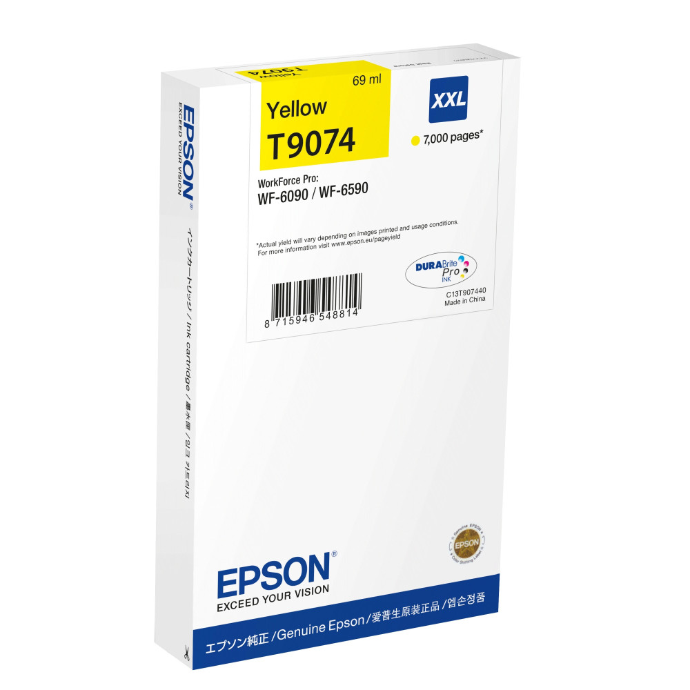 Tinta original epson t9074 xxl amarillo c13t907440 69ml