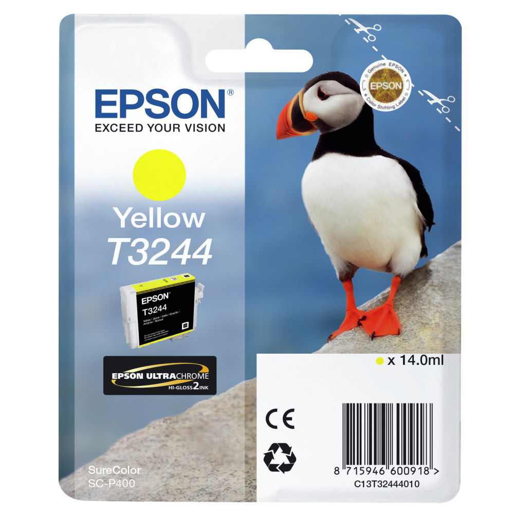Tinta original epson t3244 amarillo c13t32444010 14ml