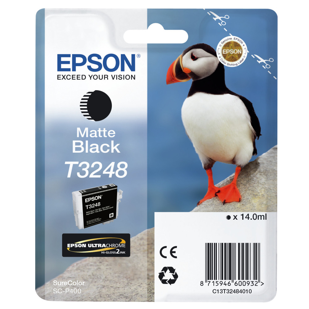 Tinta original epson t3248 negro mate c13t32484010 14ml