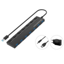 Hub usb 3.2 conceptronic hubbies19bp 7 puertos usb 3.0 con interruptores y alimentador