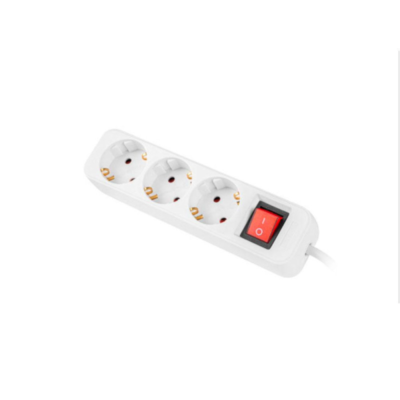 Regleta 3 tomas Lanberg / Proteccion infantil / Cable 1.5m / Blanca / PS1-03F-0150-W