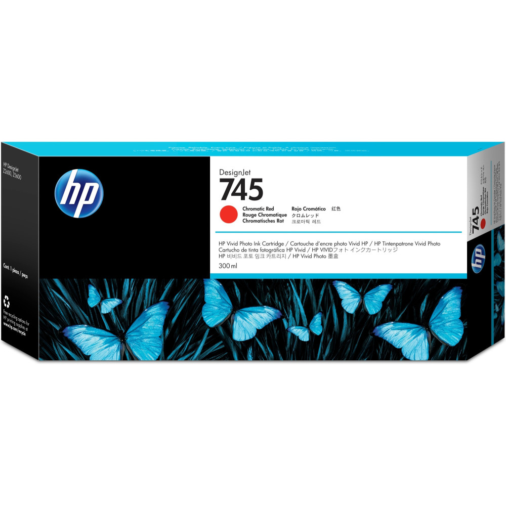 Tinta original hp n745 rojo cromático f9k06a 300ml