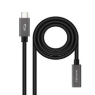 Cable prolongador Type-C  M/H / 1m / 3a / USB-C 3.2 Gen2 / 20Gbps / 4K/60Hz / 60W / Nanocable  10.01.4401