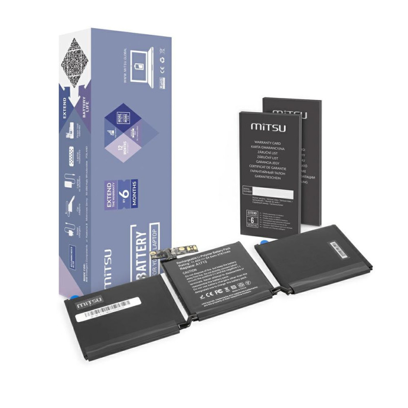 Batería compatible para portátil APPLE A1713, A1708 (Late 2016 / Mid 2017) 11.4V 54.5Wh Mitsu