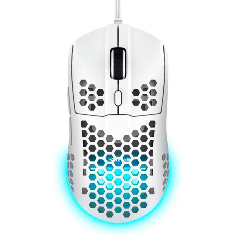 Raton Trust Gaming GXT 928W Helox Blanco / 6.400 Dpi / RGB / 6 Botones / Ultraligero / 25389