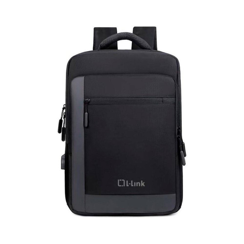 Mochila Para Portatil L-Link  LL-9020A / Hasta 15.6\ / Impermeable / Salida Usb / Negra"