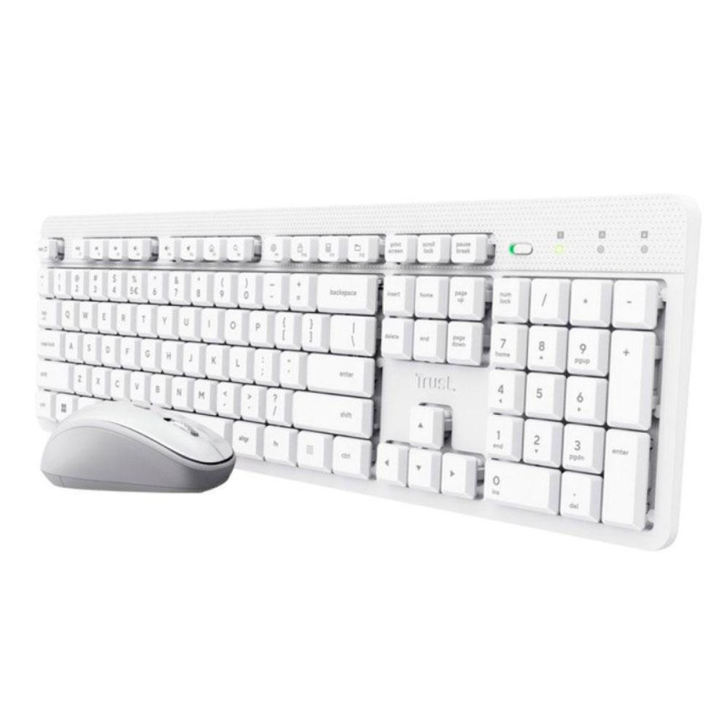 Combo Teclado + Raton Inalambrico Trust Ody II / Silencioso / 1600 Dpi / Blanco / 25467