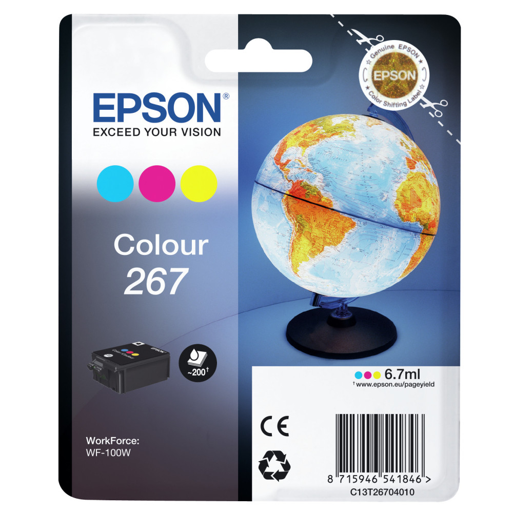 Tinta original epson t267 tricolor c13t26704010 6.7ml