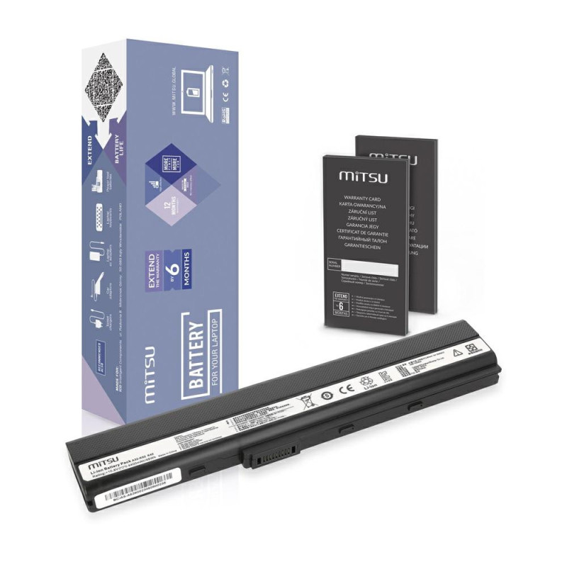 Batería compatible para portátil ASUS A32-K42 10.8V 4400mAh Mitsu