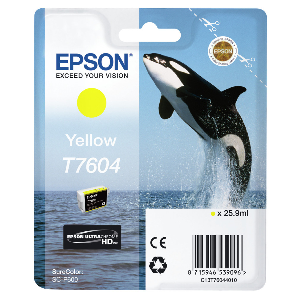 Tinta original epson t7604 amarillo c13t76044010 25.9ml