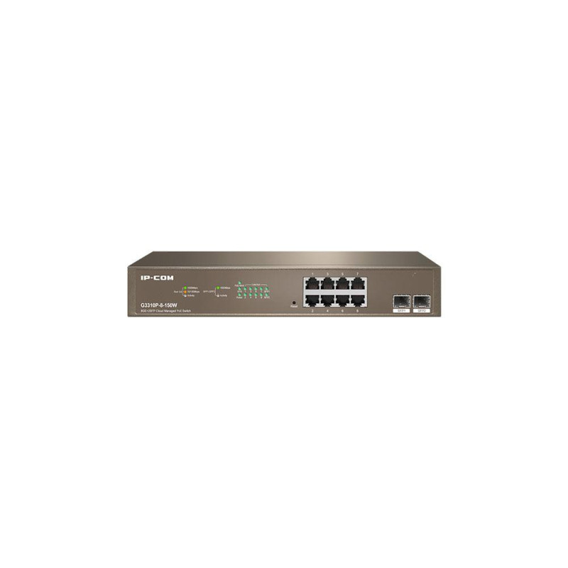 Switch 10p 10/100/1000 Gigabit  IP-COM/ Carcasa Metálica / G3310P-8-150W
