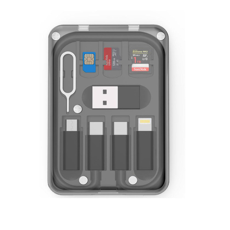 Kit de Cable + Adaptadores de Smartphones NB1508 / Almacenaje de tarjetas / 60W Max / Negro / One+