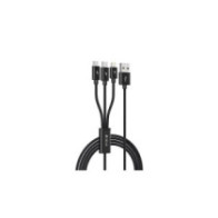 Cable datos DEVIA Gracious 3 en 1 (Micro Usb, Iphone, Type C) / 5V / 3A / 1.2M / Negro / 337086