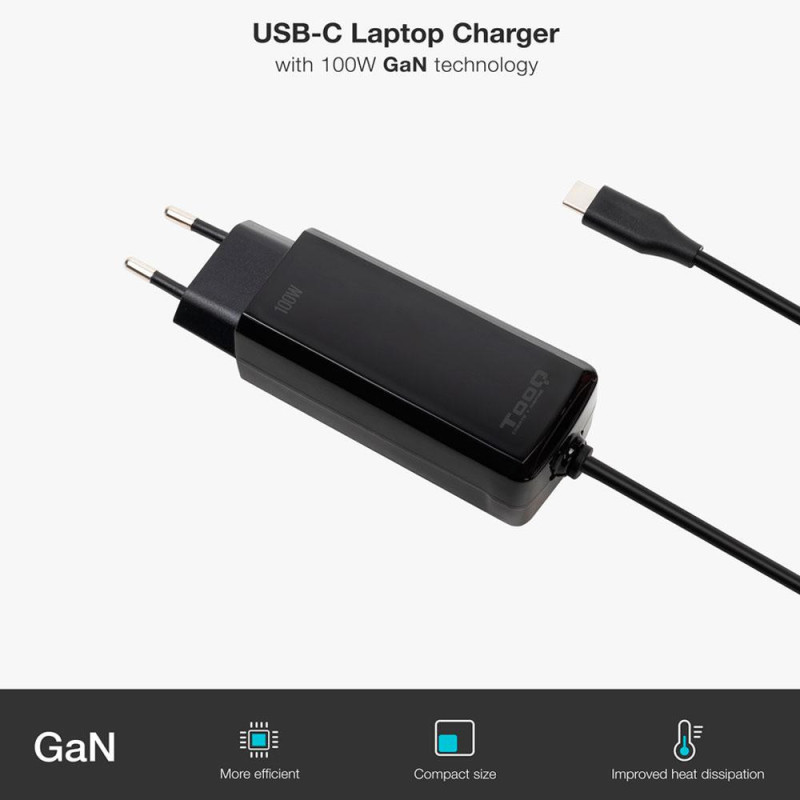 Cargador compatible para portátil universal automático 100W Type-C PD Tooq