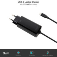 Cargador para portátil universal automático GAN 65W Type-C PD / Tooq / Negro / TQLC-USBCGAN65PD-C