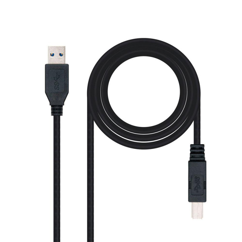 Cable USB 3.0 impresora - tipo a/b  M/M / 2m / Nanocable / Negro / 10.01.0802-BK