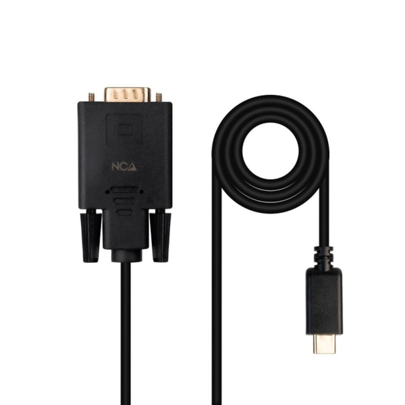 Cable conversor Type-C a VGA M/M / 1.8m / Negro / Nanocable / 10.15.5202