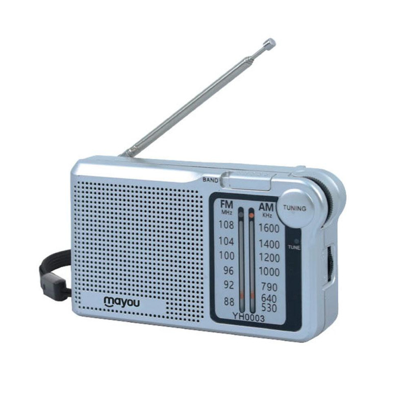 Radio portatil Am-Fm con Antena YH0003 / Altavoz externo / Plata / Mayou / 7600030