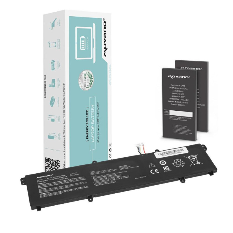 Batería compatible para portátil ASUS B31N1911 11.4V 3600mAh Movano