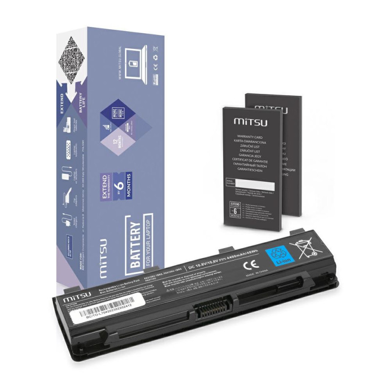 Batería compatible para portátil TOSHIBA PA5108U-1BRS 10.8V 4400mAh Mitsu