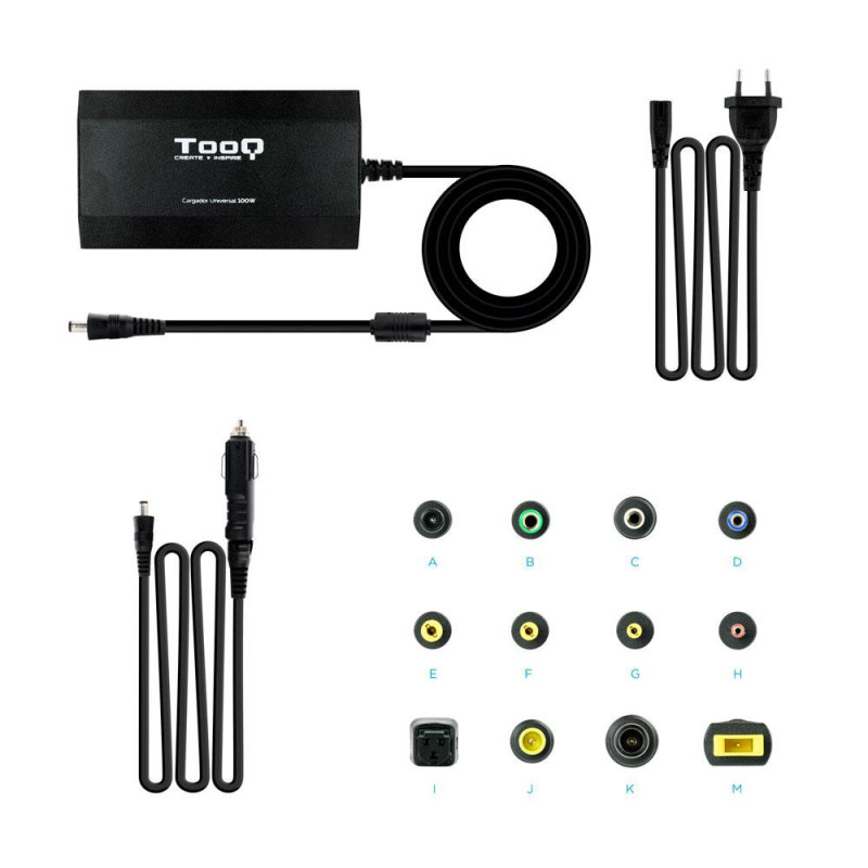 Cargador para portátil universal manual 100W / Pared - Coche / Tooq / TQLC-100BS01M