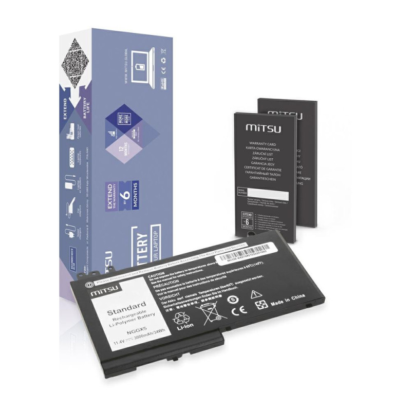 Batería compatible para portátil DELL E5270 11.4v 3000 mAh Mitsu