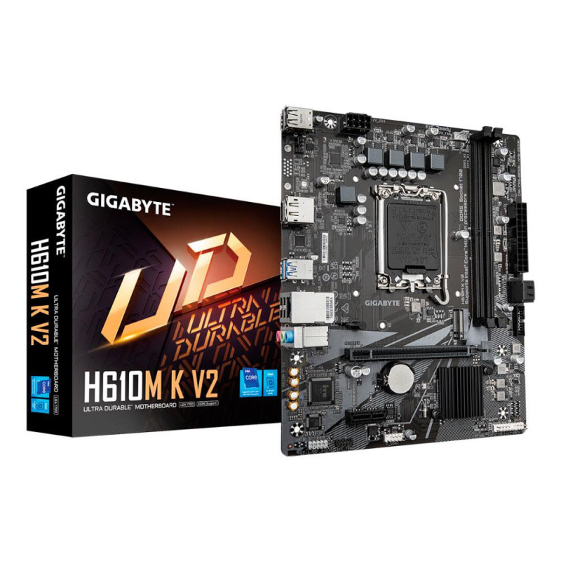 Placa base GIGABYTE H610M-K V2 / Socket 1700 / Micro ATX / 2x DDR5 / 9MH61MK52-00-G10
