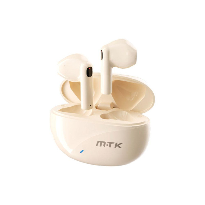 Auriculares Bluetooth 5.3 Muffin TC3252 / Tws / Base de carga / Tactil / Beige / Mtk / 0352521
