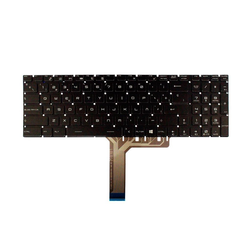Teclado compatible para portátil MSI Ge63 / Ge73 / Ge63vr / Ge73vr / Gt63 / Gs65 / Gs75 / KBMIGE73 / Ilumiinacion RGB / Negro